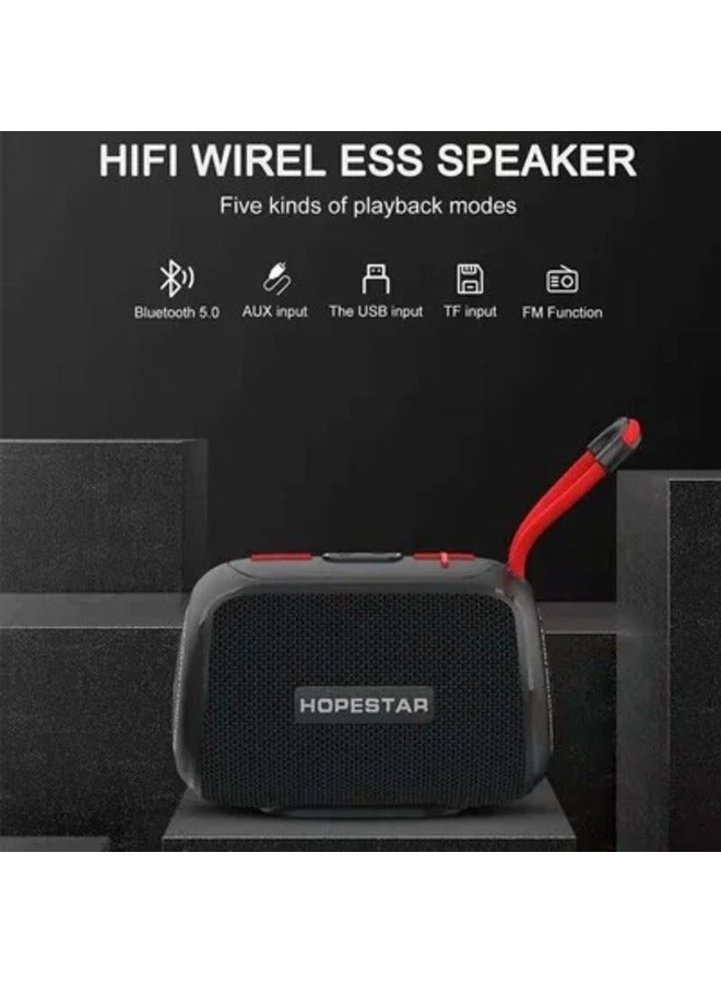 HOPESTAR T10 Mini Bluetooth Speaker Portable Audio Column Wireless Outdoor Radio Waterproof Subwoofer Music Player FM TF/AUX/USB - Image 3