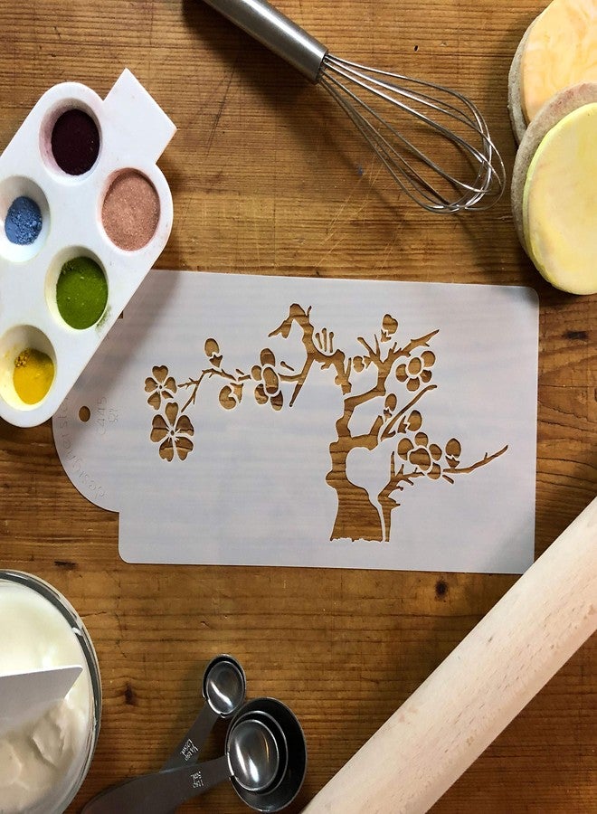 Designer Stencils C445 Blooming Cherry Tree Tier 5 Cake Stencil, Beige/semi-Transparent - Image 5