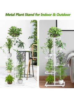 WangPangZi Upgraded Metal Corner Display Stand,6 Tier Plant Stand for Indoor & Outdoor,Flower Pot Unit Shelf for Patio, Balcony, Living Room(White)  - Image 5