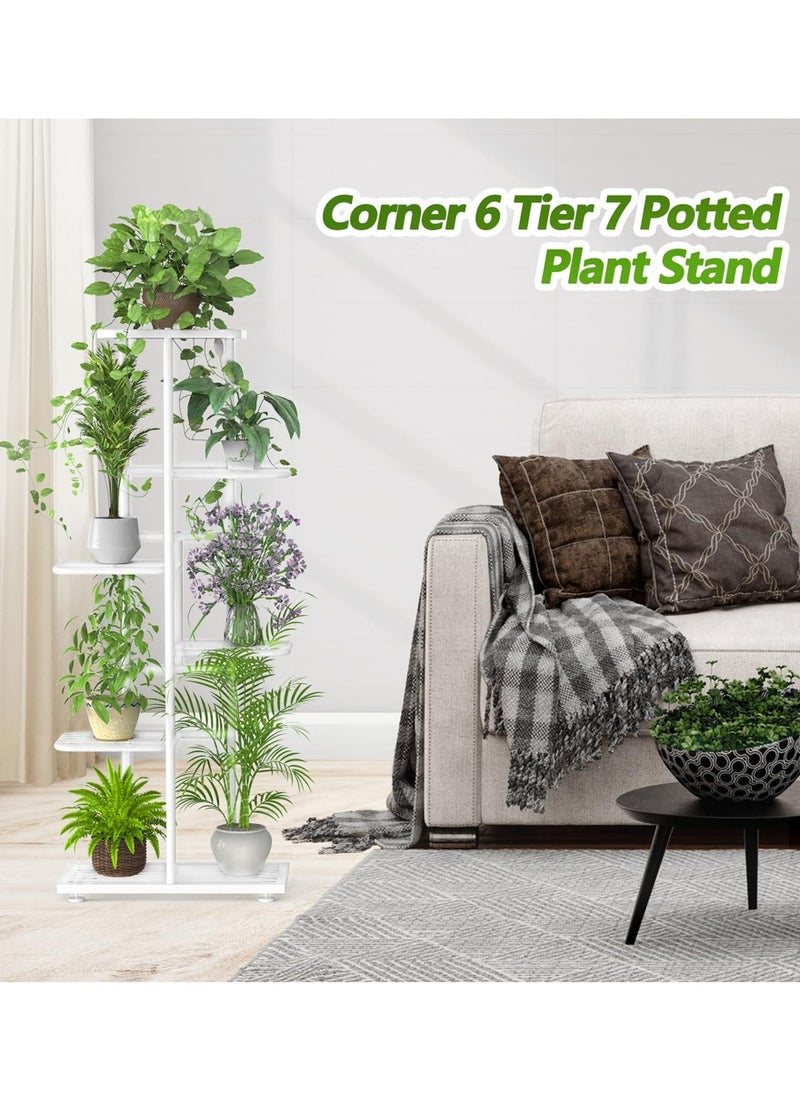 Upgraded Metal Corner Display Stand,6 Tier Plant Stand for Indoor & Outdoor,Flower Pot Unit Shelf for Patio, Balcony, Living Room(White) - pzsku/Z029CCC3F875C3BC846E0Z/45/_/1739519708/1cd5c4a5-dcc6-4f82-ad6b-49cde09d6c4c