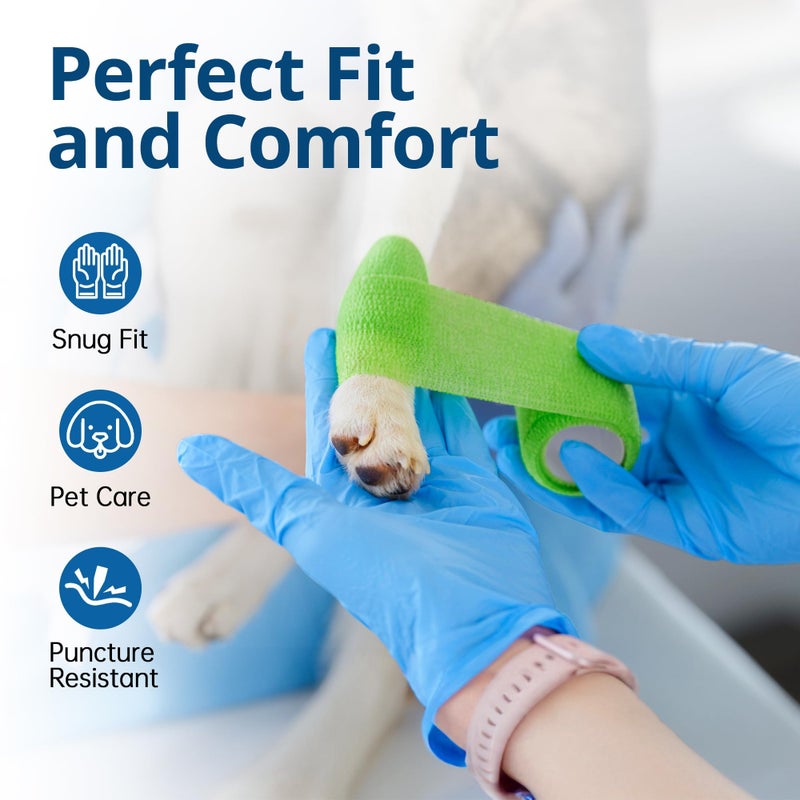 SwiftGrip Disposable Nitrile Exam Gloves, Blue, Nitrile Gloves Disposable Latex Free, Medical Gloves, Cleaning Gloves, Food-Safe Rubber Gloves, Powder Free, Non-Sterile, 100-ct Box (Medium) - Image 3