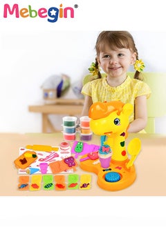 MEBEGIN Giraffe Color Dough Play Toys for Kids, Ice Cream Maker Machine Color Playdough Playset, Pretend Food Play Toy with Creations Tools for Girls Boys Kids Age 3+  - Image 2