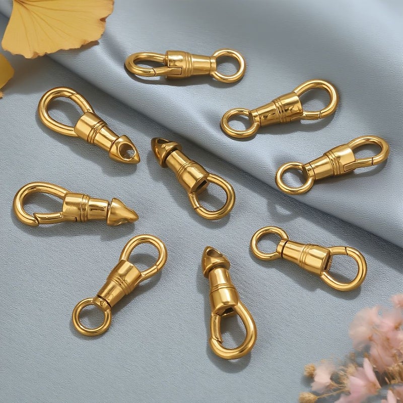 Golden 304 Stainless Steel Teardrop Eagle Beak Clasp For DIY Necklace Pendant Making - Image 1