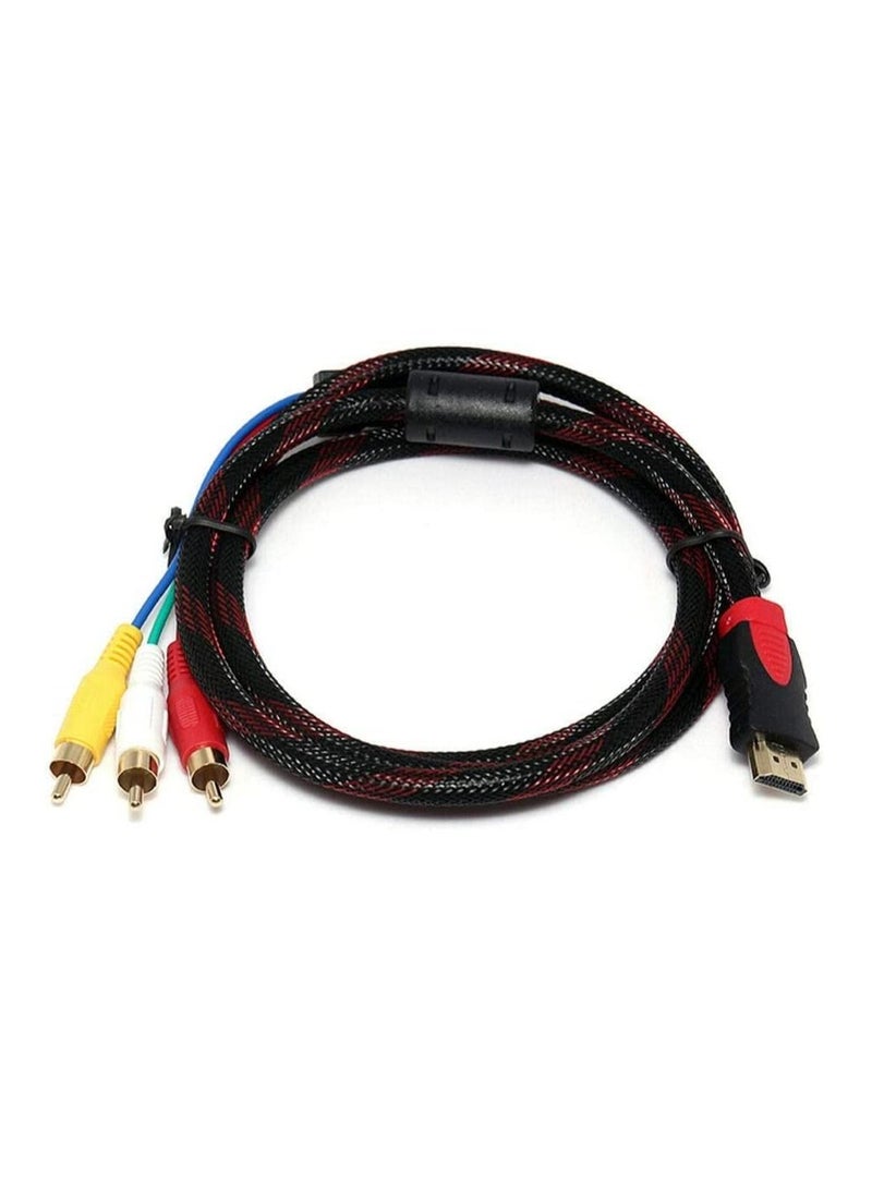 NTECH HDMI to RCA Cable 1080P 5ft 1.5m HDMI Male to 3 RCA Video Audio AV Cable Connector Adapter NO Signal Conversion Function One Way Transmitter For TV HDTV DVD 5FT  Red Line - Image 3