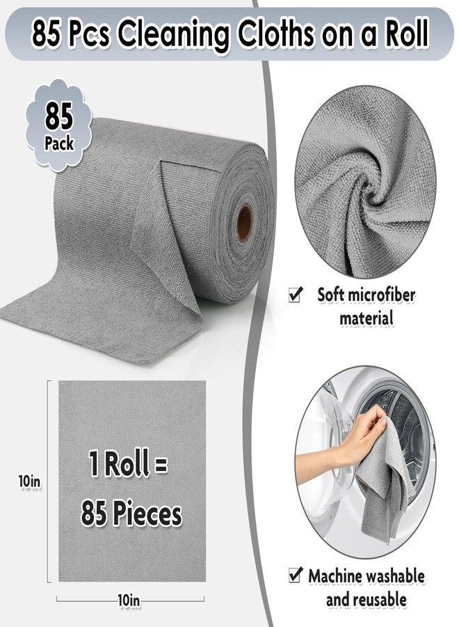 LifeisLuck 85 Pack Reusable Tear Away Microfiber Cleaning Cloth Roll, 10" x 10" Value Pack Kitchen Towels Washable Cleaning Rag Towels Multi-Purpose Microfiber Dish Cloths for Auto, House, Garage, Kitchen - Image 2
