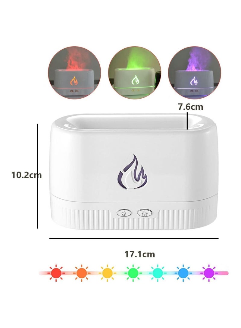 Flame Air Diffuser Humidifier Portable Noiseless Aroma Diffuser with Multicolor Lights Waterless Auto Off Protection Essential Oil Diffuser for Home Office Bedroom - Image 2