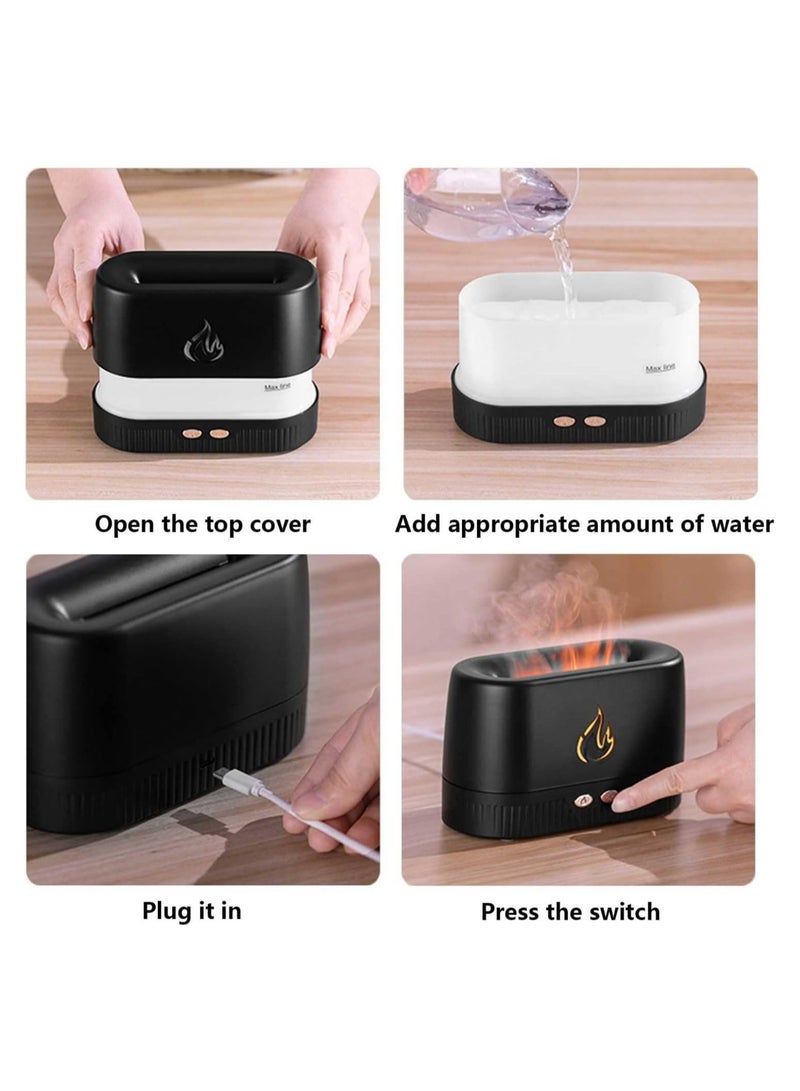 Flame Air Diffuser Humidifier Portable Noiseless Aroma Diffuser with Multicolor Lights Waterless Auto Off Protection Essential Oil Diffuser for Home Office Bedroom - Image 4