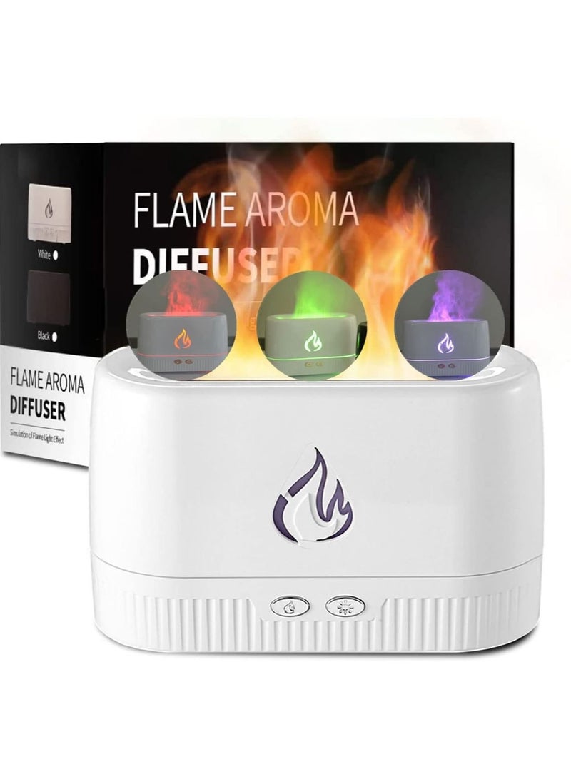 Flame Air Diffuser Humidifier Portable Noiseless Aroma Diffuser with Multicolor Lights Waterless Auto Off Protection Essential Oil Diffuser for Home Office Bedroom - Image 1
