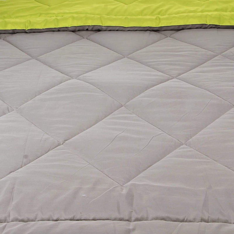SHOPINGTRADE Microfibre Reversible Comforter, Double Bed 250 GSM (Multicolour13) Grey & Green - Image 4