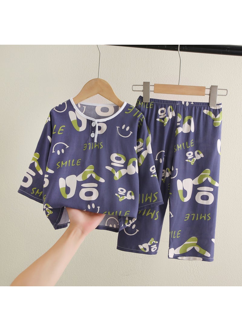 Kids Pajama Set Cotton Breathable Sleepwear Haha 
