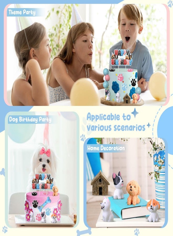 JUYRLE Cake Topper - 32Pcs Realistic Dog Figurines Birthday Party Supplies With Bone Kennel Mini Balloons Decoration for Boys Girls Dog Theme Party - Image 4
