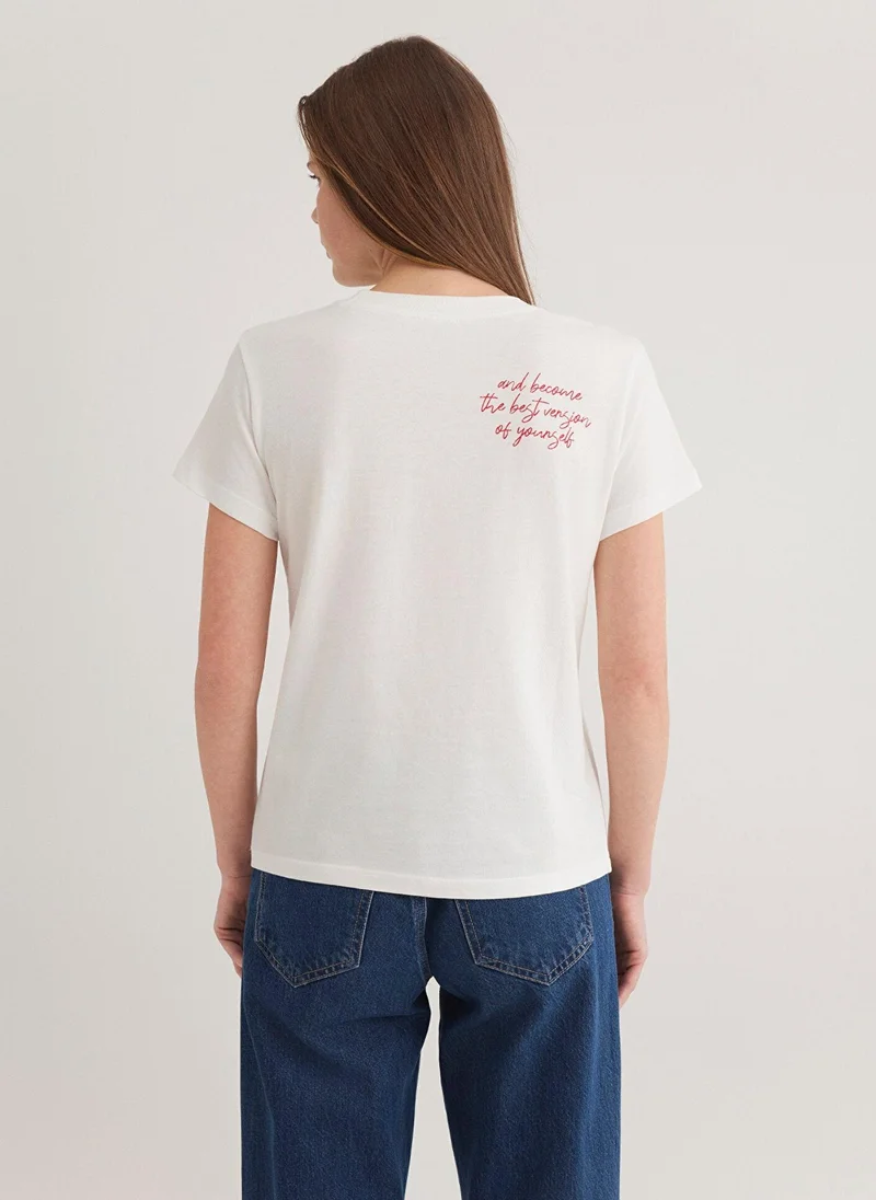 MAVI Printed Ecru T-shirt