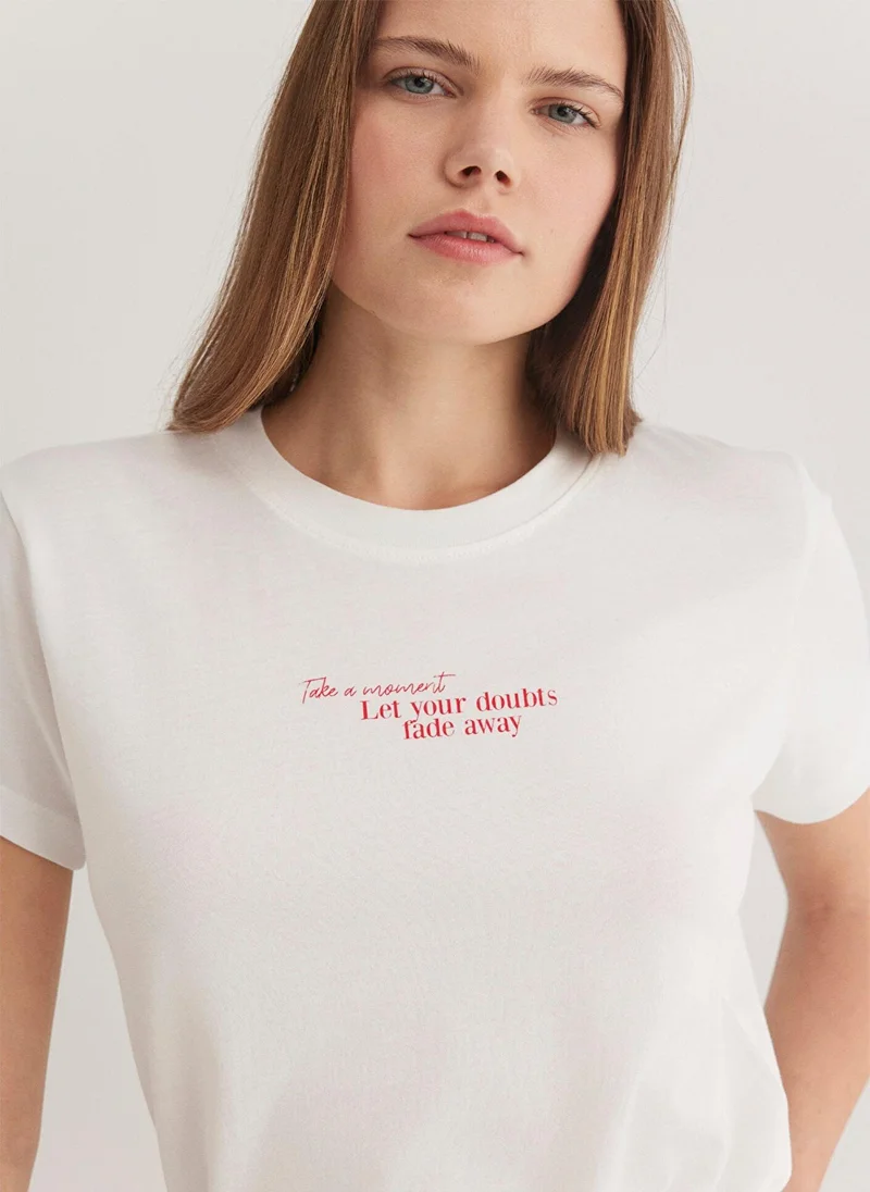 MAVI Printed Ecru T-shirt