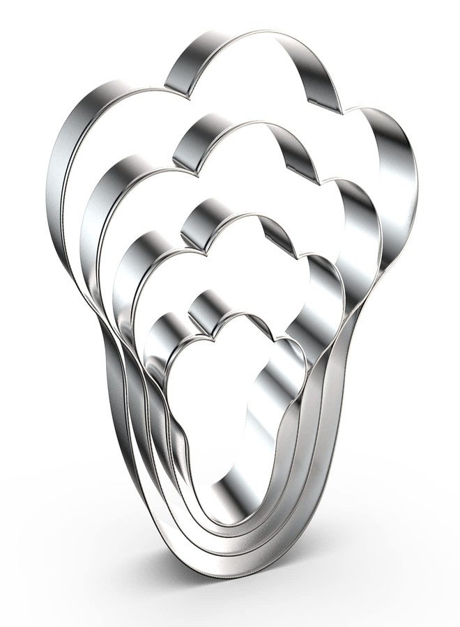 QAAQS Bunny Foot Cookie Cutter Set - 5 Inch, 4 Inch, 3 Inch, 2 Inch - 4 Piece Easter Bunny Rabbit Paw Print Footprint Cookie Cutters- Stainelss Steel - Image 1