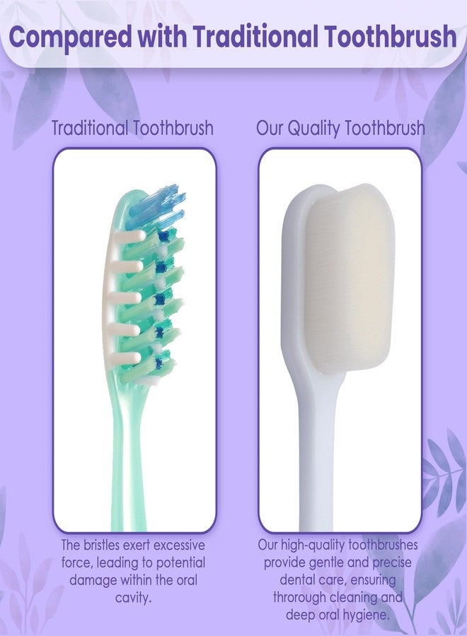 CARE CUB CARECUB White Flat Toothbrushes with White Bristles - BPA-Free, Ultra Soft Micro Nano Bristles, Ideal for Sensitive Teeth, Suitable for 8+ & Adults Pack 04 - Image 4
