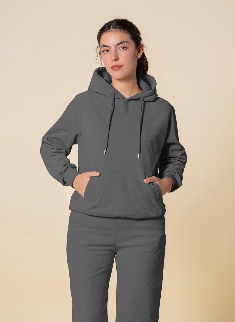 SHAPES TEXTURED HOODIE SET