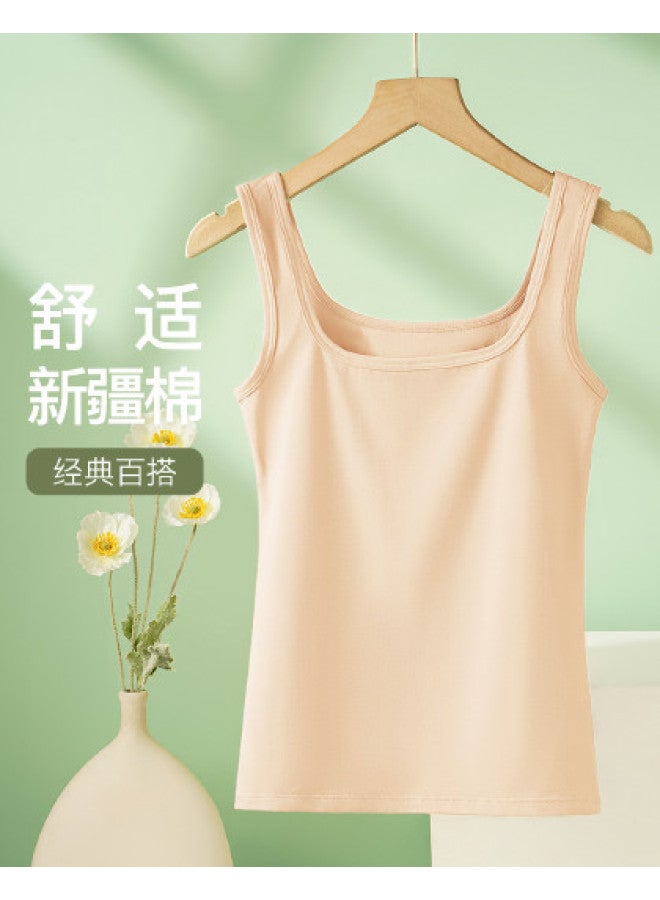 Moonbadi Women'S Camisole Undershirt, Comfortable And Breathable, Large Round Neck, Solid Color, Simple And Versatile, Can Be Worn As Outerwear - Image 1