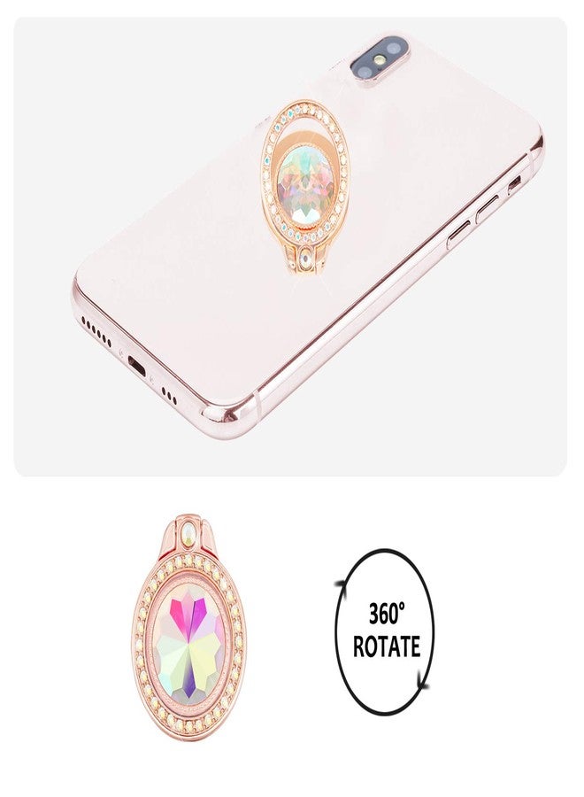 lenoup Glitter Bling Bling Phone Ring Holder, Sparkle Phone Ring Artificial Diamond Stand, Rhinestone Cell Phone Finger Ring for Phones,Pad(Rose Gold) - Image 3