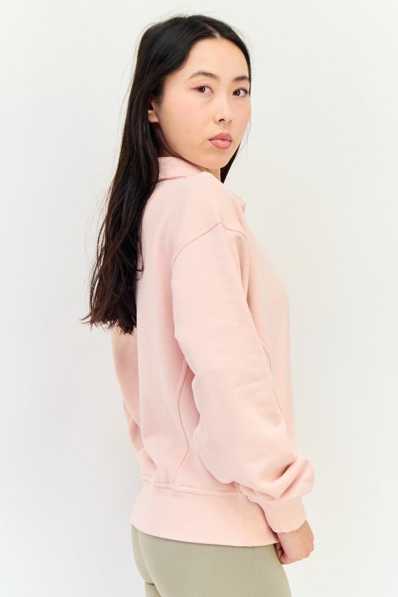 Reebok Women Sportswear Fit Long Sleeve Outdoor Sweatshirt, Pink - Image 3