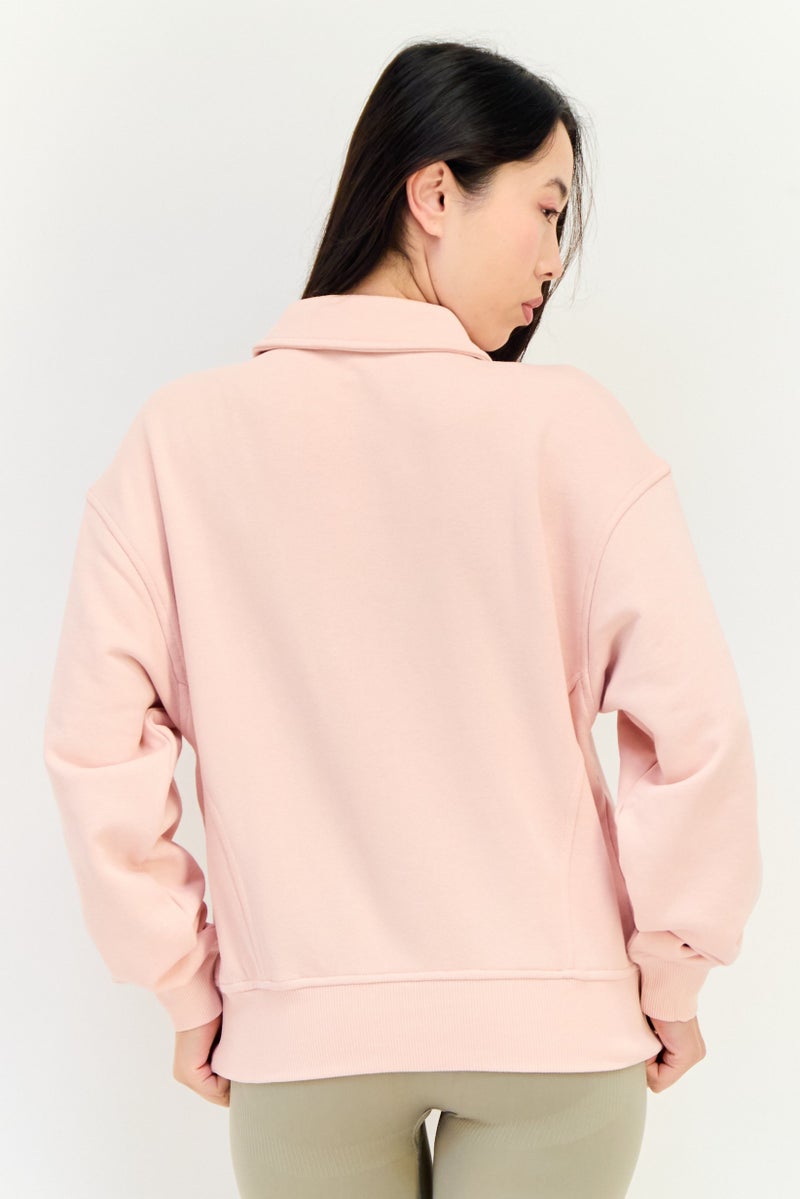 Reebok Women Sportswear Fit Long Sleeve Outdoor Sweatshirt, Pink - Image 2