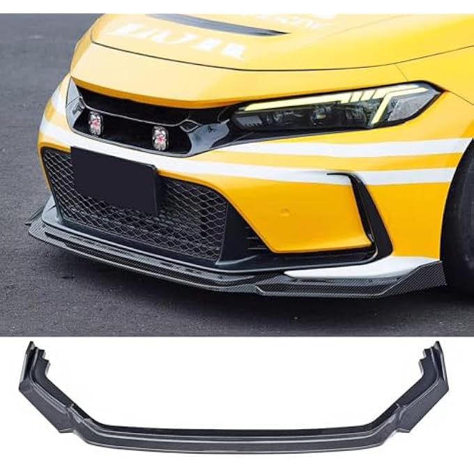 Sts.Ev01 STSEV01 Front Bumper Lip Splitter Spoiler Fit for Honda Civic Type R Type-R 2023 2024 2025, 3pcs Air Dam Chin Body Kit Underbody Lip Accessories (Carbon Fiber Style) - Image 1