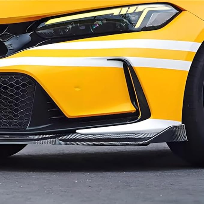Sts.Ev01 STSEV01 Front Bumper Lip Splitter Spoiler Fit for Honda Civic Type R Type-R 2023 2024 2025, 3pcs Air Dam Chin Body Kit Underbody Lip Accessories (Carbon Fiber Style) - Image 4