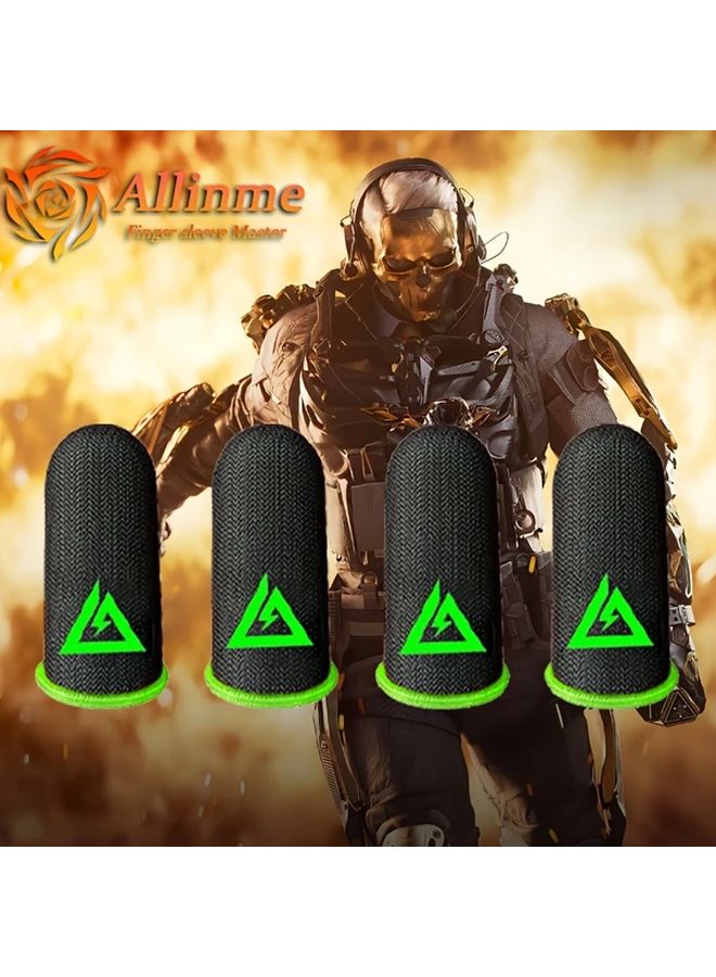 Delta Force Gaming Thumb Sleeves Black Green Carbon Fiber Anti Sweat Grip 28 Needle Knitting - Image 1