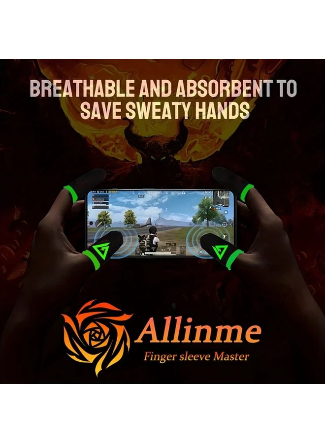 Delta Force Gaming Thumb Sleeves Black Green Carbon Fiber Anti Sweat Grip 28 Needle Knitting - Image 4