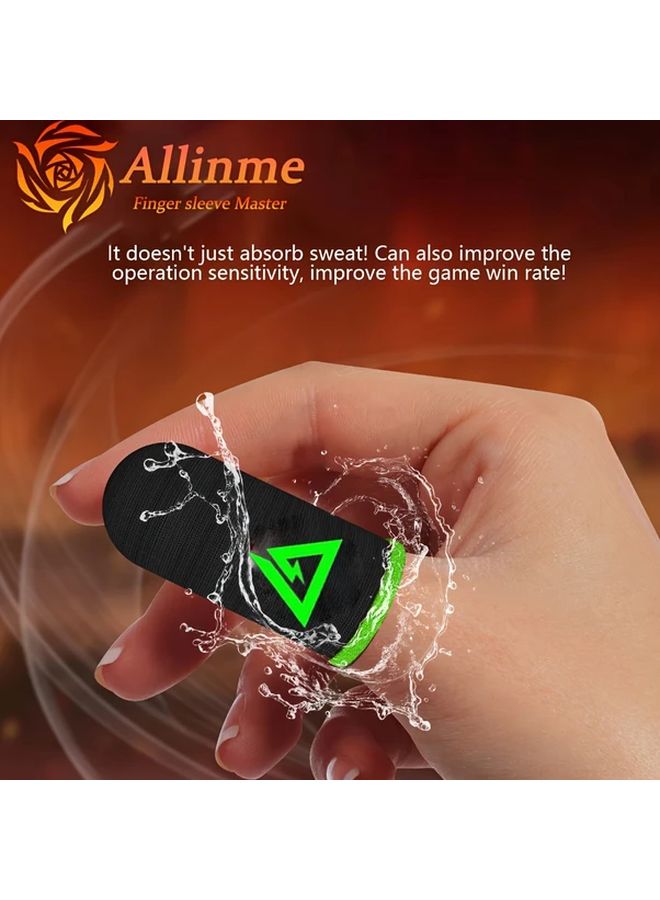 Delta Force Gaming Thumb Sleeves Black Green Carbon Fiber Anti Sweat Grip 28 Needle Knitting - Image 5