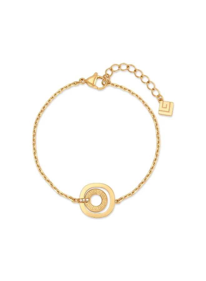 غاي لاروش Kim Gold-Plated Bracelet with Running Logo & Crystals