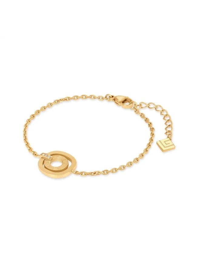 Guy Laroche  Kim Gold-Plated Bracelet with Running Logo & Crystals for Women | Best Price UAE
