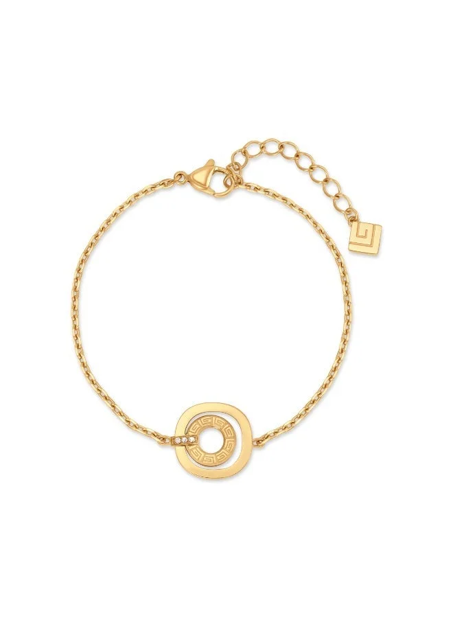 غاي لاروش Kim Gold-Plated Bracelet with Running Logo & Crystals