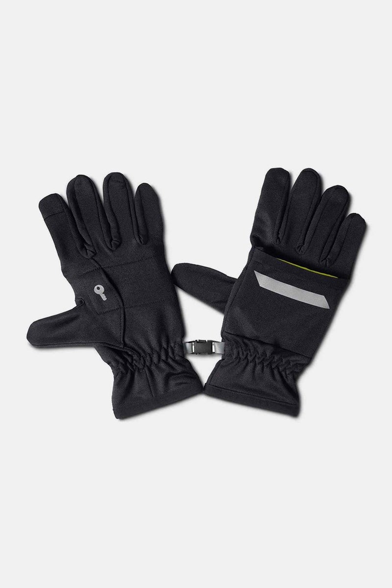 Tchibo Unisex 1,Pair Running Gloves, Black and Lime - Image 3