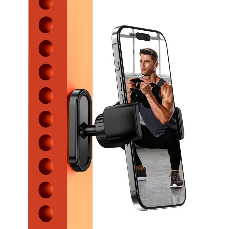 UBeesize Gym Magnetic Phone Holder, 1-Sec Install 360Â° Adjustable Ball Joint and Durable Base, Universal Magnetic Phone Mount with Smartphones Works on Any Surface (Metal Plate Included) - Image 1