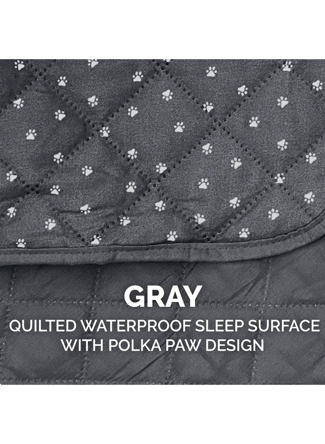 غطاء حماية للأريكة المزدوجة مقاوم للماء وقابل للعكس من فورهافن للكلاب والقطط والأطفال - غطاء مبطن لغرفة المعيشة بنقشة بولكا باو - رمادي وبني، أريكة مزدوجة - Image 5