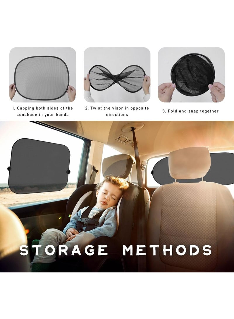 AUTOYSUR 5PCS Car Window Shade, Auto Rear & Side Window Shade Protector with Suction Cups, Shield Provide Sun Glare Protection for Your Child, Car Accessories Blocks Harmful UV Rays - Image 5