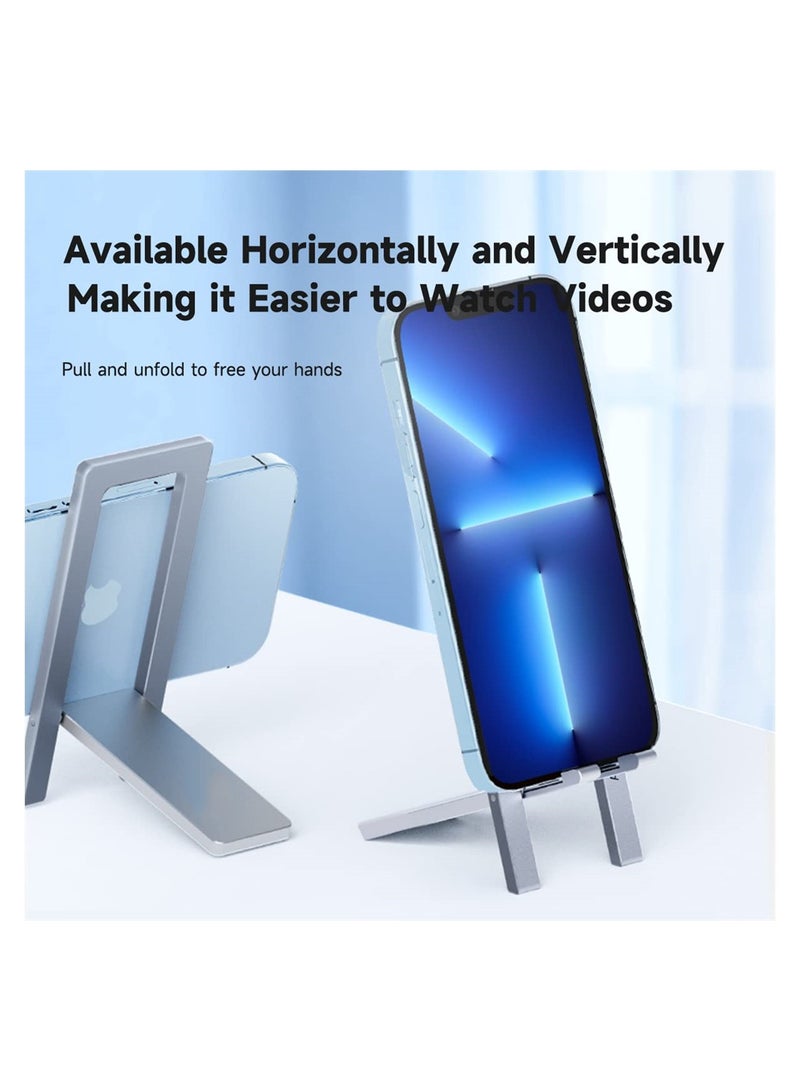 Adjustable Portable Aluminum Phone Stand for Desk Foldable Holder Compatible with iPhone Samsung Galaxy iPad Mini Excellent Viewing Angle - Image 5