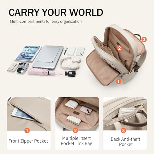 GOLF SUPAGS Women Laptop Backpack Casual Daypack for Work Travel College Backpack Purse Separate Laptop Compartment Fits 15.6 Inch Notebook - Image 2
