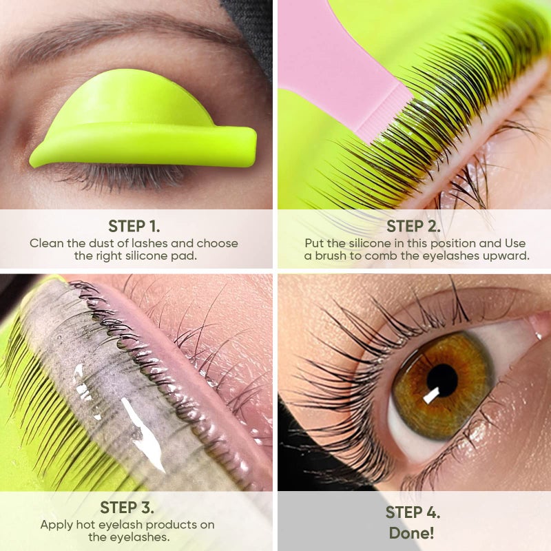 Libeauty Eyelash Lift Shield Lash Perm Pads 10 Pcs Reusable Eyelash Perming Curler Lower Eyelash Pads Lifting Rods - Image 4