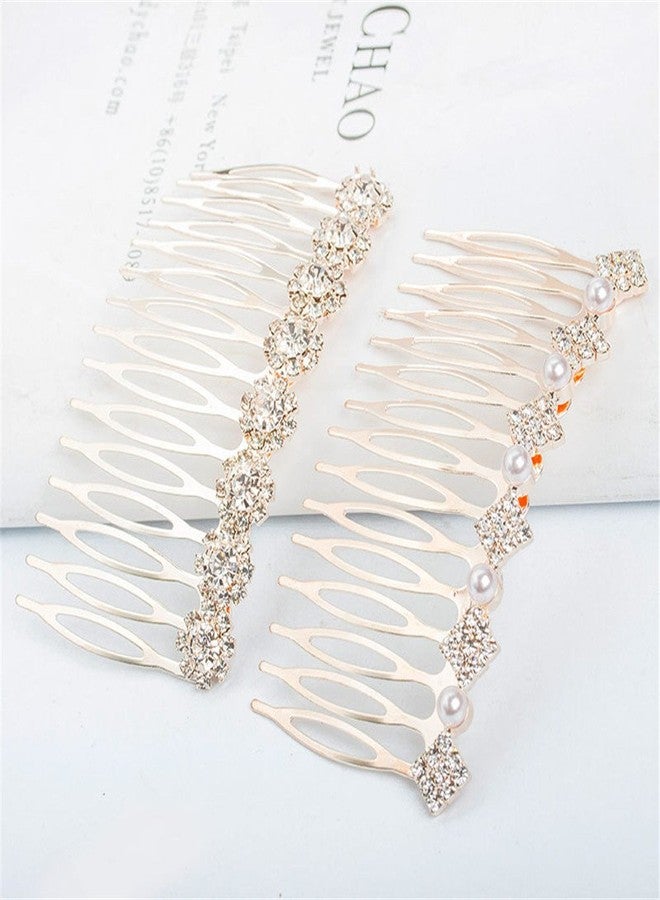 LETSP The most popular fashion Bridal hair accessories rhinestone pearl alloy hair comb wedding hairpin (01) - Image 5
