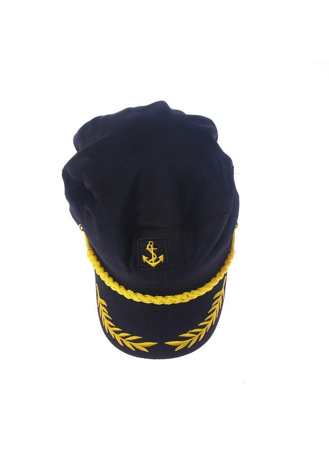 Dzrige Captain'S Hat Sailors Hat Marine Admiral Hat Adjustable Sea Cap Navy Costume Accessory (Black) - Image 3
