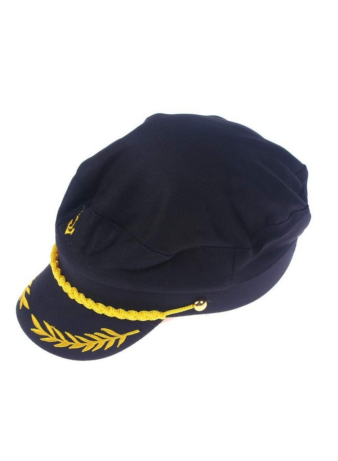 Dzrige Captain'S Hat Sailors Hat Marine Admiral Hat Adjustable Sea Cap Navy Costume Accessory (Black) - Image 4