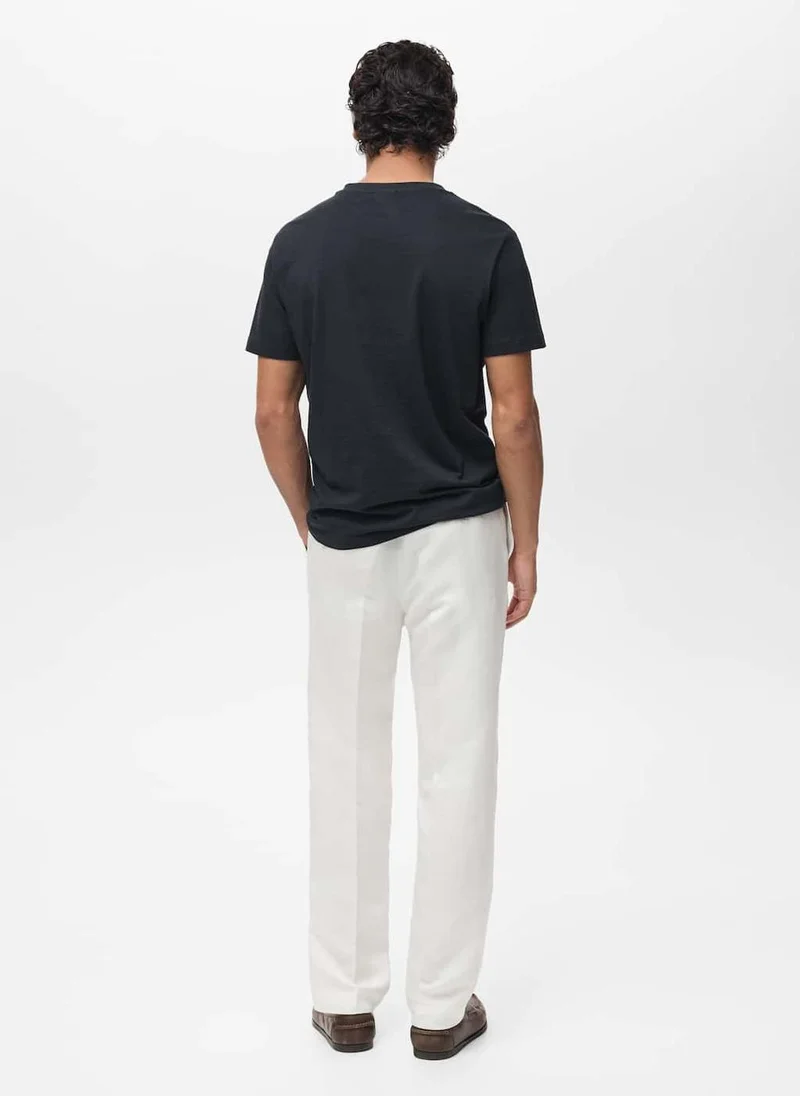 Mango Man Casual V-Neck T-Shirt