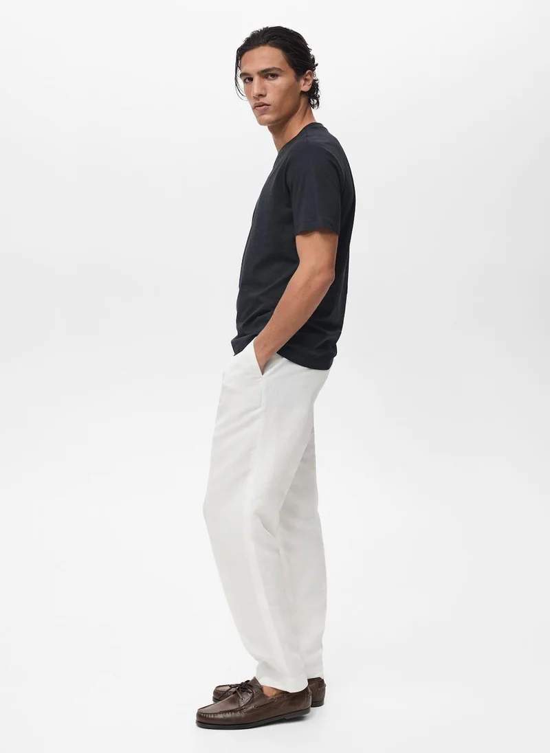 Mango Man Casual V-Neck T-Shirt