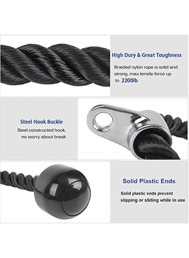 Triceps Exercise Rope for Gym - Resistance Rope with Two Comfortable Handles for Cable Exercises - Image 3