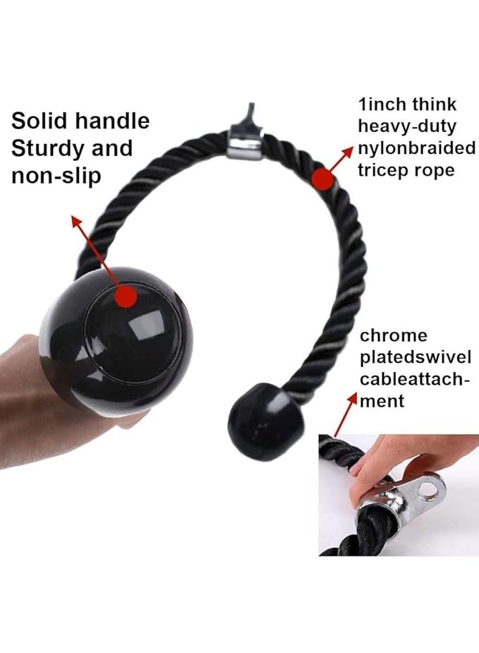 Triceps Exercise Rope for Gym - Resistance Rope with Two Comfortable Handles for Cable Exercises - Image 4