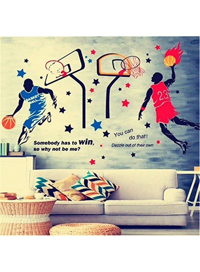 KeLay Fs 3D Basketball Player Wall Decals Decors for Boys Room,Sports Decals Stickers, Basketball Slam Dunk Wall Decors for Boys Bedroom - Image 5