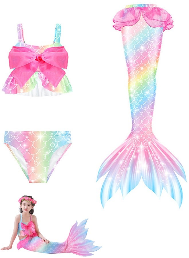 VUCATIN Mermaid Princess Dress up Girls Mermaid Dress Mermaid Swimsuit Girls Party Cosplay Princess Birthday Dress Kids Costume Cosplay Mermaid Skirt (DH75) - Image 1