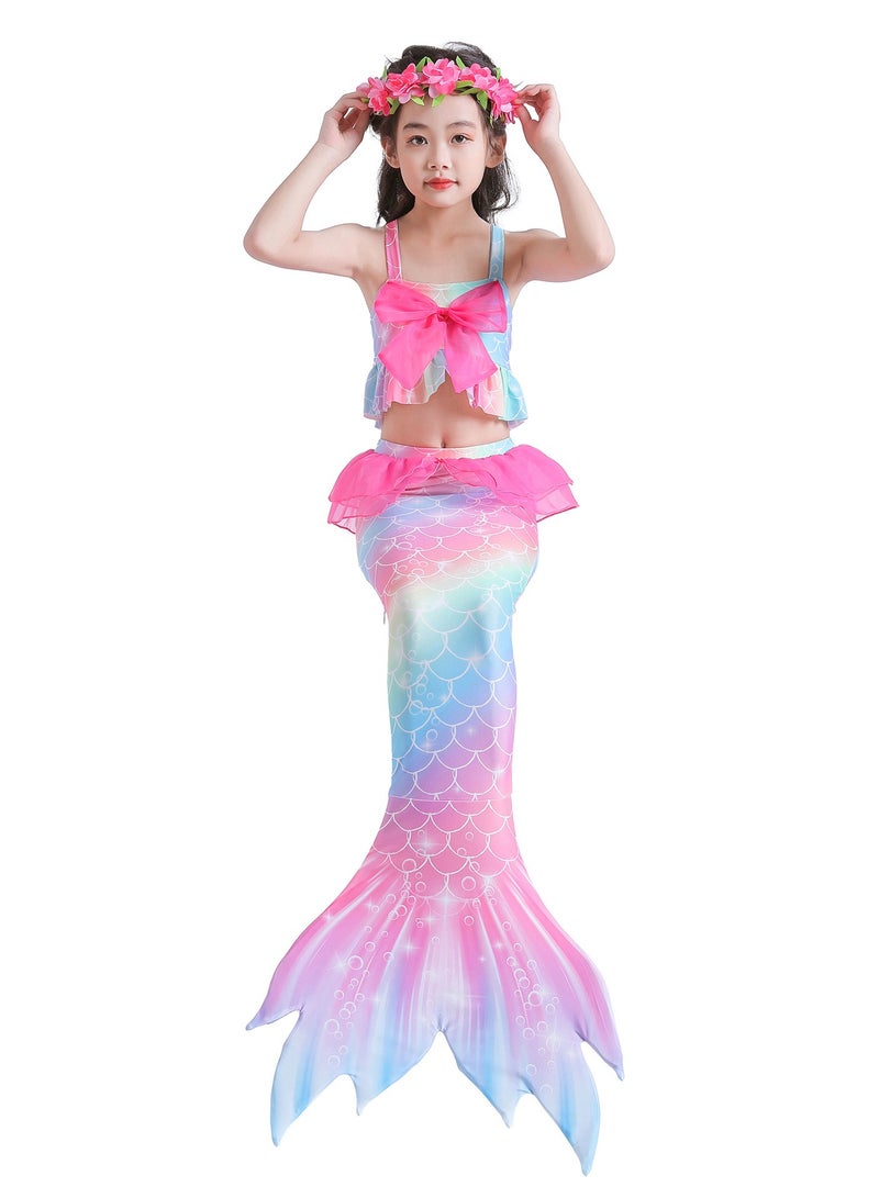 VUCATIN Mermaid Princess Dress up Girls Mermaid Dress Mermaid Swimsuit Girls Party Cosplay Princess Birthday Dress Kids Costume Cosplay Mermaid Skirt (DH75) - Image 3