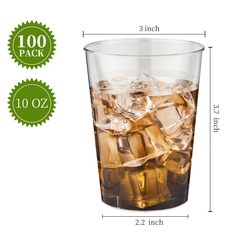 RACETOP 10 oz 100 Pack Disposable Plastic Cups  Disposable Clear Plastic Cups for Parties  Weddings  Gatherings  and Festival Events - Image 2